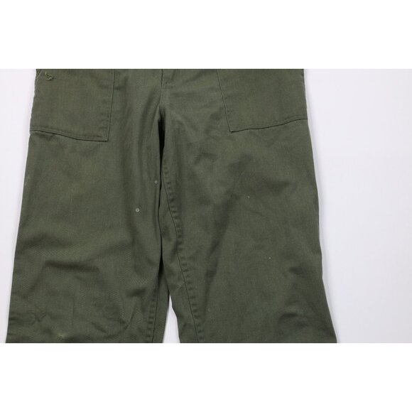 Vtg 60s Sweet Orr Mens 30x32 Distressed Union Made Military Utility Pants Green - Picture 3 of 16